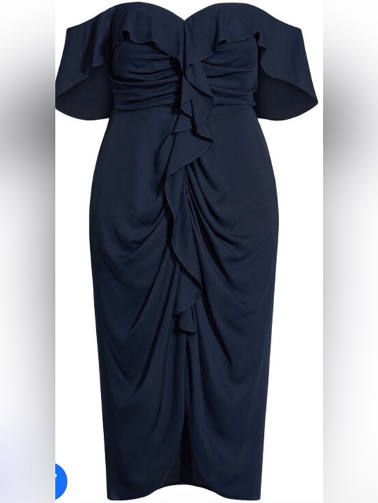 City Chic Dresses & Skirts - City Chic Navy Off Shoulder Midi Dress
